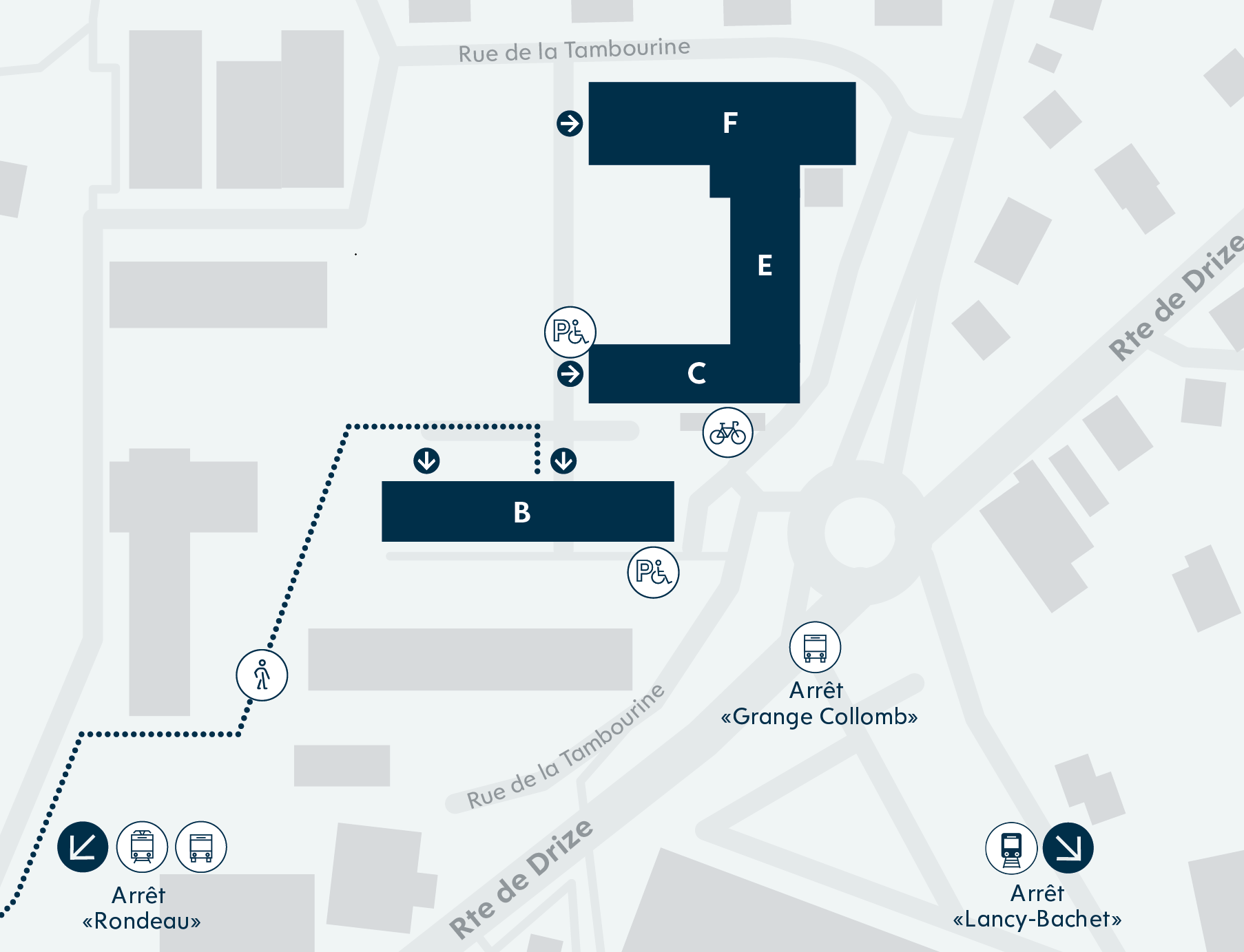 Plan d'accès à la HEG-Genève